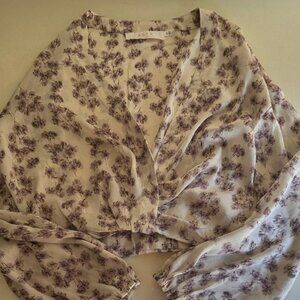 Astr Lavender Floral Blouse